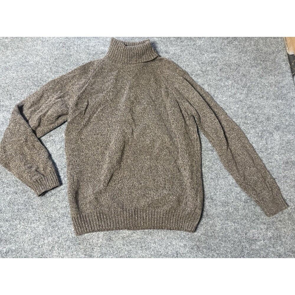 Emile Lafaurie Sweater Mens M Brown Wool Turtleneck Pullover Made In Italy